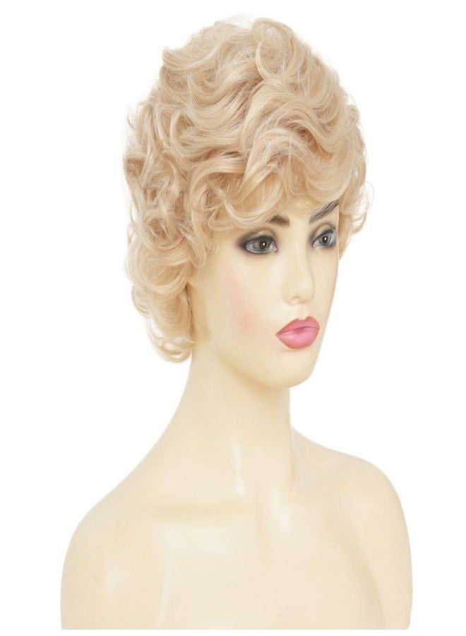 Dai Cloud Short Blonde Curly Wigs for Women Synthetic Natural Looking Daily Party Halloween Wig for White Women - Image 3